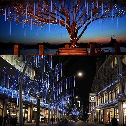 Düşen yağmur damlası 80 cm 10 tüpler 720 LED su geçirmez kar yağışı Led ışıkları basamaklı Icicle dize ışık açık Noel ağacı