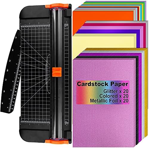 HİRALİY Glitter Kart Stoğu Kağıt Kesici Paket, 60 Yaprak Çeşitli A4 Glitter Levhalar Metalik Folyo Kağıt ile Renkli Zanaat