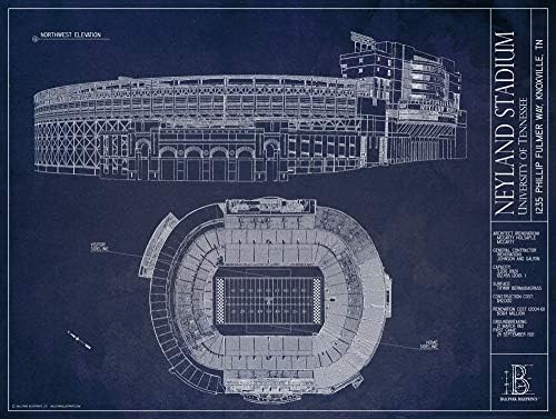 Neyland Stadyumu-Tennessee Üniversitesi-Blueprint Tarzı Baskı
