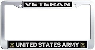 Veteran Amerika Birleşik Devletleri Ordusu 2 Delik Plaka Çerçevesi Tutucular, Metal Anti-Hırsızlık Evrensel Araba Plaka Çerçevesi