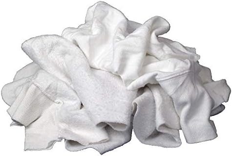 Buffalo Industries (10485PB) Beyaz Geri Dönüşümlü Sweatshirt Bezi Paçavraları - 50 lb. Çantalı