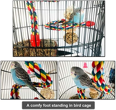 Kuş halat levrek rahat pamuk Spiral Bungee salıncak tırmanma ayakta merdiven kafes papağan oyuncak ücretsiz bükme için