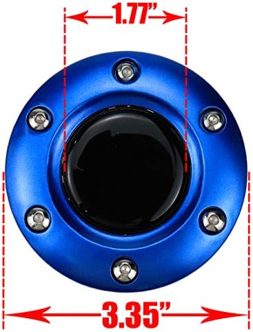 Modengzhe Evrensel Fit Mavi Plastik Kapak 6-Cıvata Direksiyon Korna Düğmesi için Oto Araba, 85mm Çap