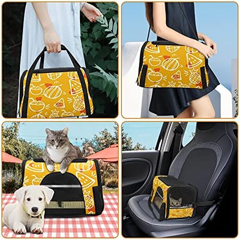 Evcil hayvan taşıyıcı Çanta Çizilmiş Ananas Pizza Meyve Sarı Küçük Köpek Kedi Yavruları Yumuşak Taraflı Taşınabilir Seyahat