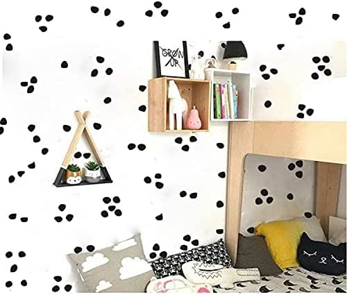 Finduat 240 Pcs Siyah Düzensiz Polka Noktalar Duvar Çıkartması Minimalist Geometrik Çıkartması için Çocuk Yatak Odası Sınıf