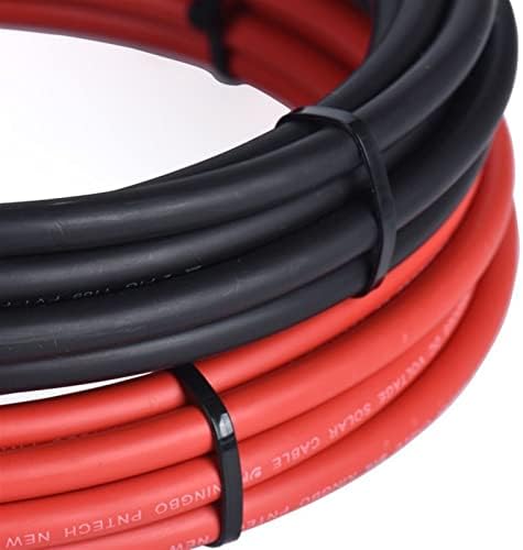 Solar PV Kablo Uzatma Kabloları, 1 Çift Kırmızı ve Siyah Kalaylı Bakır Kablolar Güneş Paneli Teli (Uzunluk: 3m, Şartname: 14