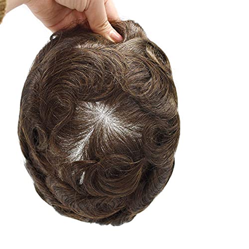 Adam Için peruk Fransız Dantel Ön Nefes Saç Sistemi Ağartılmış Knot Temizle Poli Saç Değiştirme Saç Peruk Siyah Kahverengi