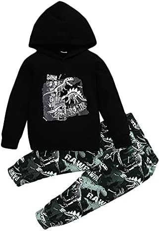 Yenidoğan Bebek Erkek Cadılar Bayramı kıyafetleri Uzun Seeve Kapşonlu Dinozor Kabak Baskı Tops Karikatürler Pantolon Bebek